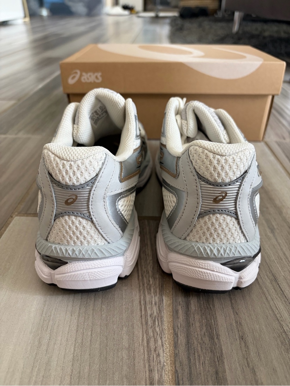 Women's ASICS Gel NYC 2055 Shoes Sneakers - Cream Pure Silver 1203A542-100 - Picture 6 of 7